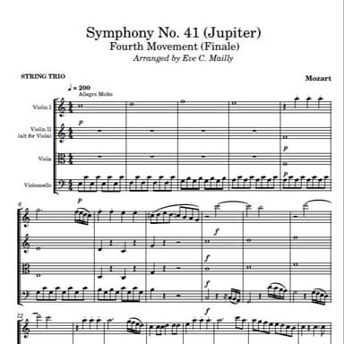 Symphony No. 41 "Jupiter" - 4th Movement - Mozart (String Trio) (arr. Eve C. Mailly - Zene Strings)