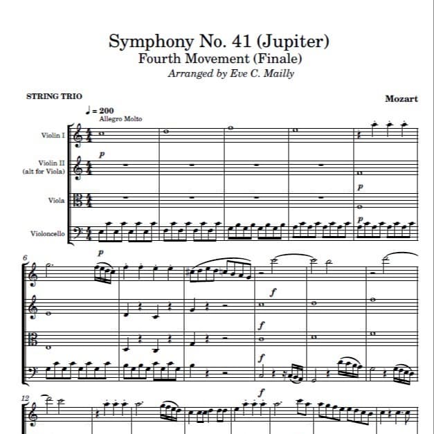 Symphony No. 41 "Jupiter" - 4th Movement - Mozart (String Trio) (arr. Eve C. Mailly - Zene Strings)