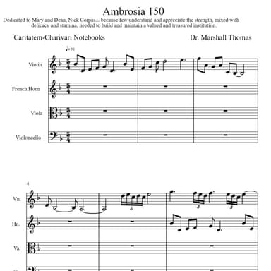 Ambrosia 150 for Violin, Corno, Viola, 'cello