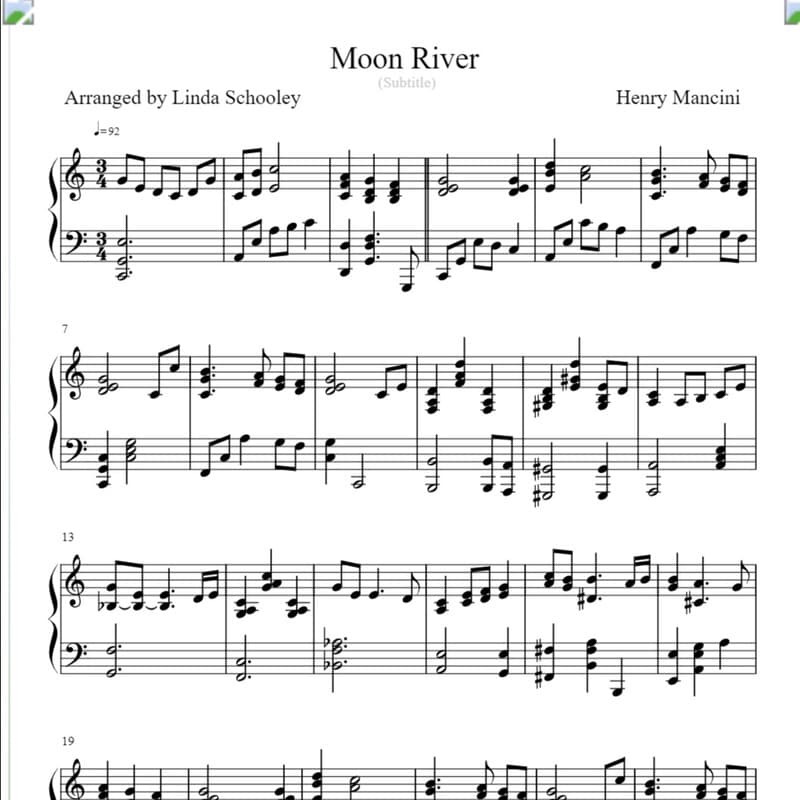 Moon River (arr. Linda Schooley)