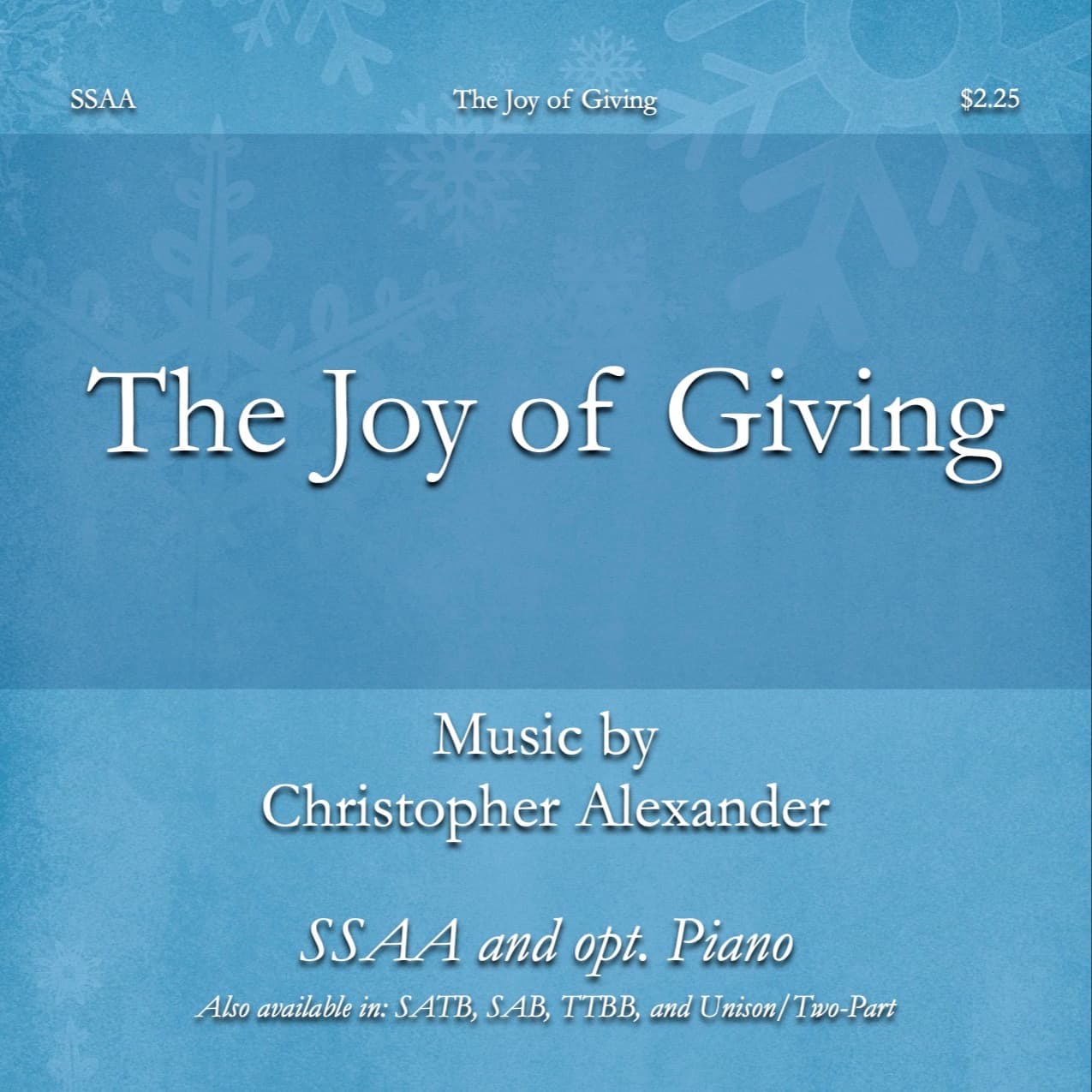 The Joy of Giving (SSAA)
