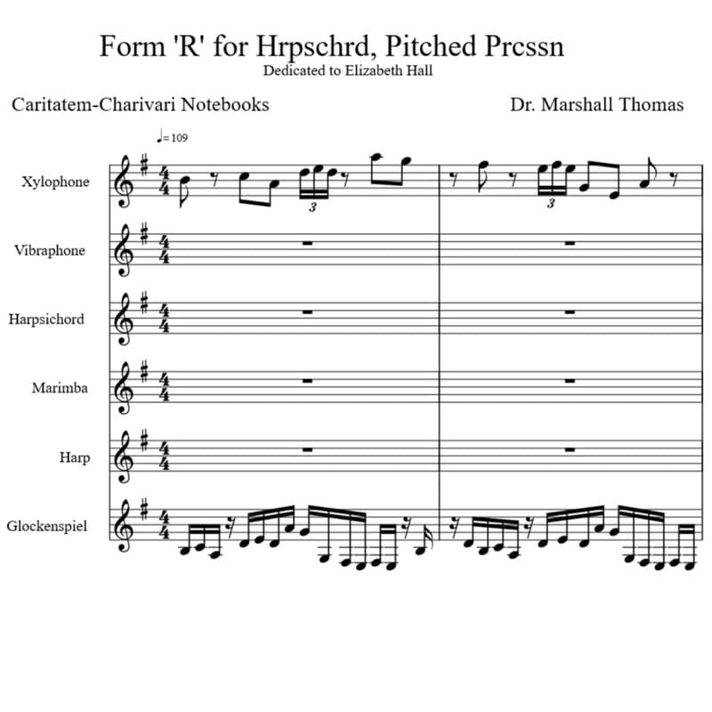 Form 'R' for Hrpschrd, Pitched Prcssn