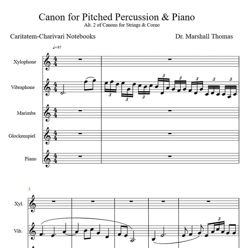 Canon for Pitched Percussion & Piano