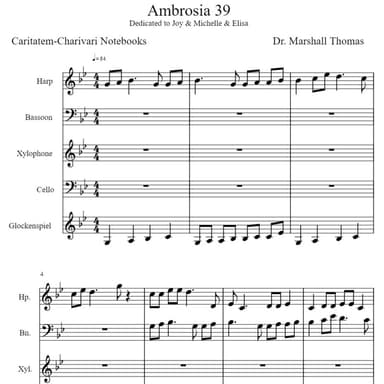 Ambrosia 39 for Harp, Bassoon, Xylophone