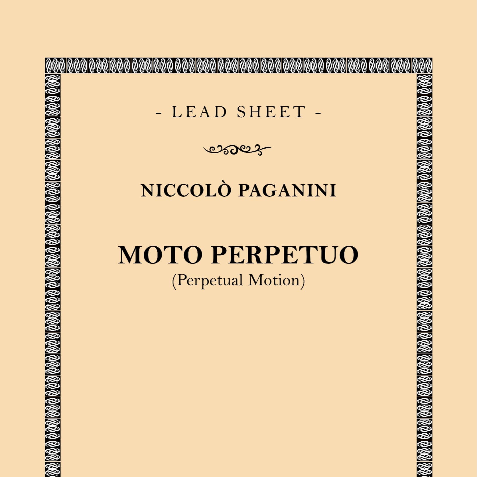 Moto Perpetuo (Perpetual Motion) (arr. Francesco Calì)
