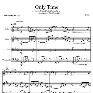 Only Time (arr. Eve C. Mailly - Zene Strings)
