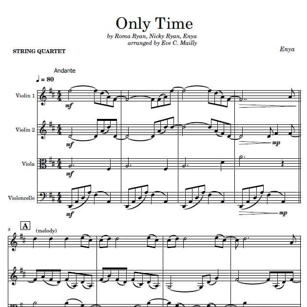 Only Time (arr. Eve C. Mailly - Zene Strings)