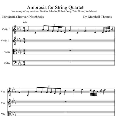 Ambrosia for String Quartet