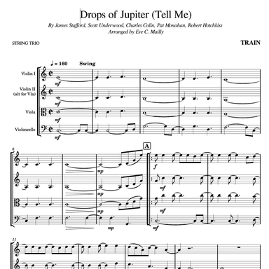 Drops Of Jupiter (tell Me) (arr. Eve C. Mailly - Zene Strings)