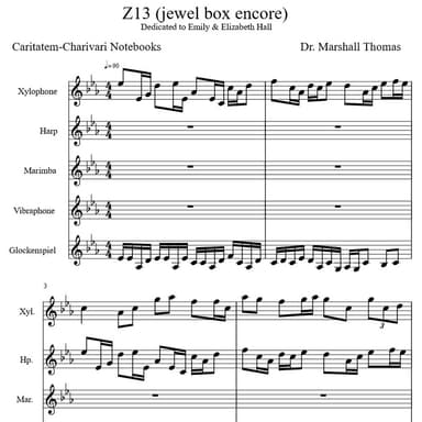 Z 13 (jewel box encore) for Percussion & Harp