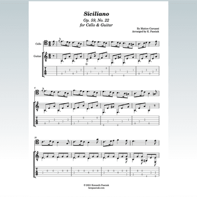 Siciliano (for Cello and Guitar) (arr. Kenneth Pasciak)