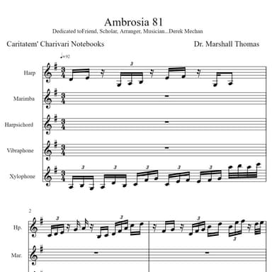 Ambrosia 81 for Harp, Harpsichord, Pitched Percussion