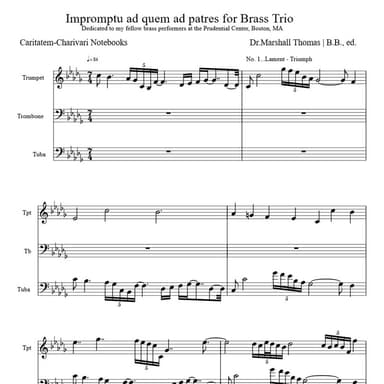 Impromptu ad quem ad patres for Brass Trio