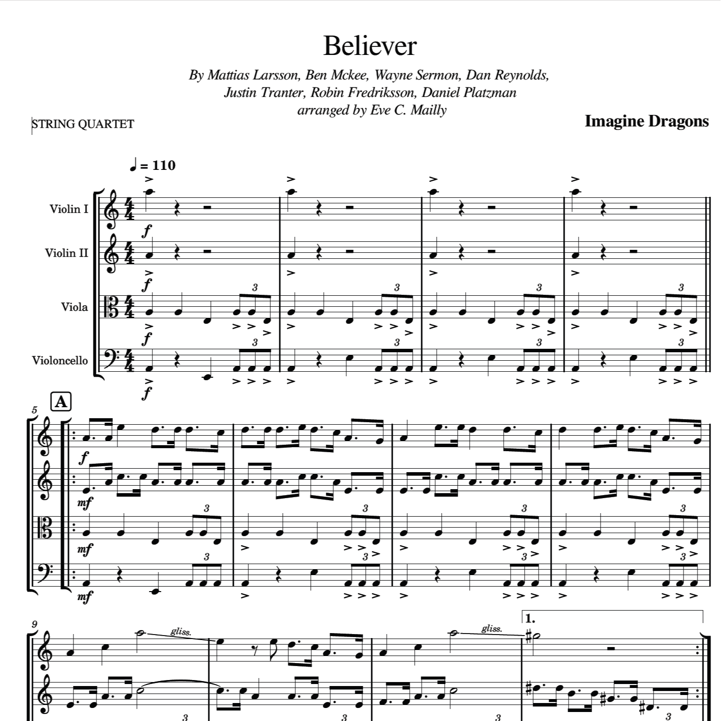 Believer (arr. Eve C. Mailly - Zene Strings)