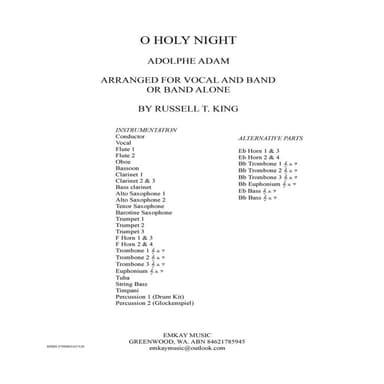O Holy Night (arr. RUSSELL T. KING)