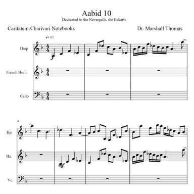 Aabid 10 for Harp, Corno, 'cello