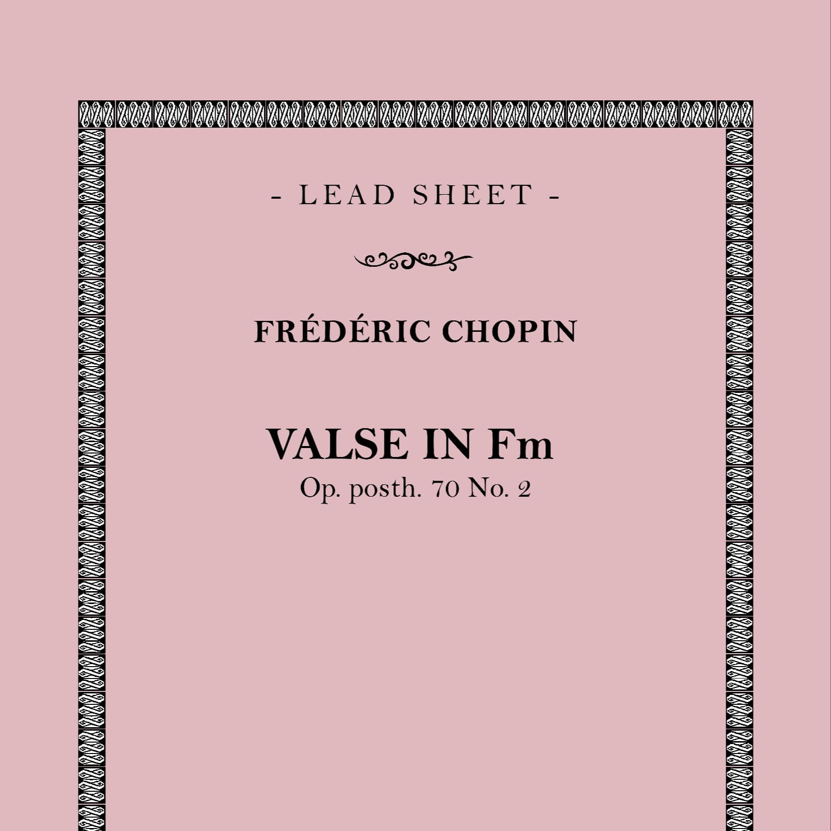 Valse in Fm (Op. 70 No. 2) (arr. Francesco Calì)