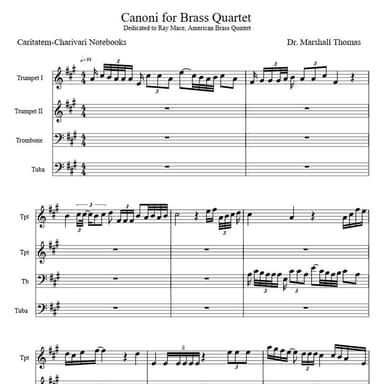 Canoni for Brass Quartet