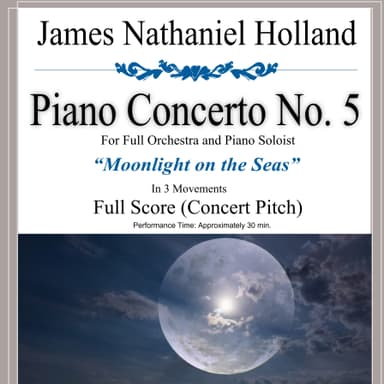 Piano Concerto No. 5, for Full Orchestra and Piano Soloist, Full Score - Score Only