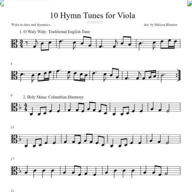 10 Hymn Tunes for Viola