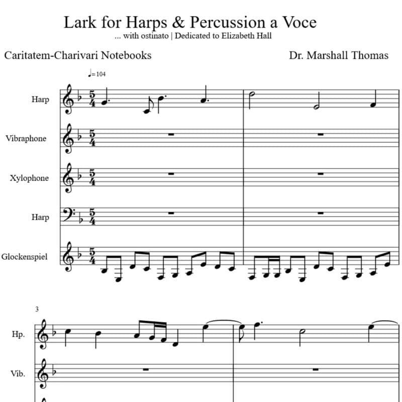 Lark for Harps & Percussion a Voce