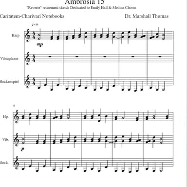 Ambrosia 15 for Harp, Vibraphone, Glockenspiel