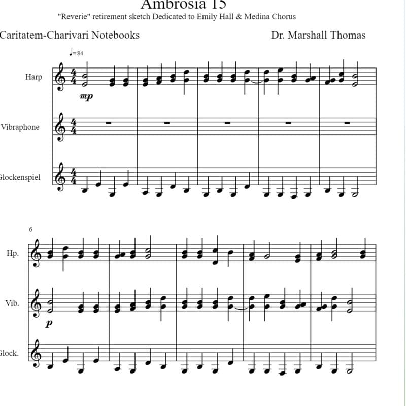 Ambrosia 15 for Harp, Vibraphone, Glockenspiel