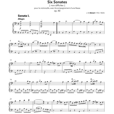 Six Sonates faciles à violoncelle et basso op. 40 (arr. Yuriy Leonovich, Michele Galvagno)