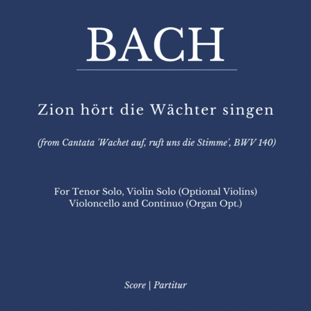 Zion hört die Wächter singen (Cantata 'Wachet auf, ruft uns die Stimme', BWV 140) for Tenor Solo (arr. Flavio Regis Cunha)