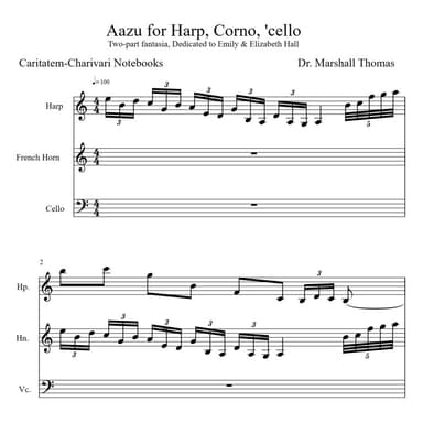 Aazu for Harp, Corno, 'cello