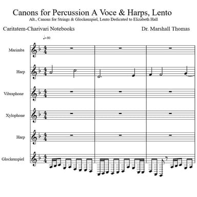 Canons for Percussion A Voce & Harps, Lento