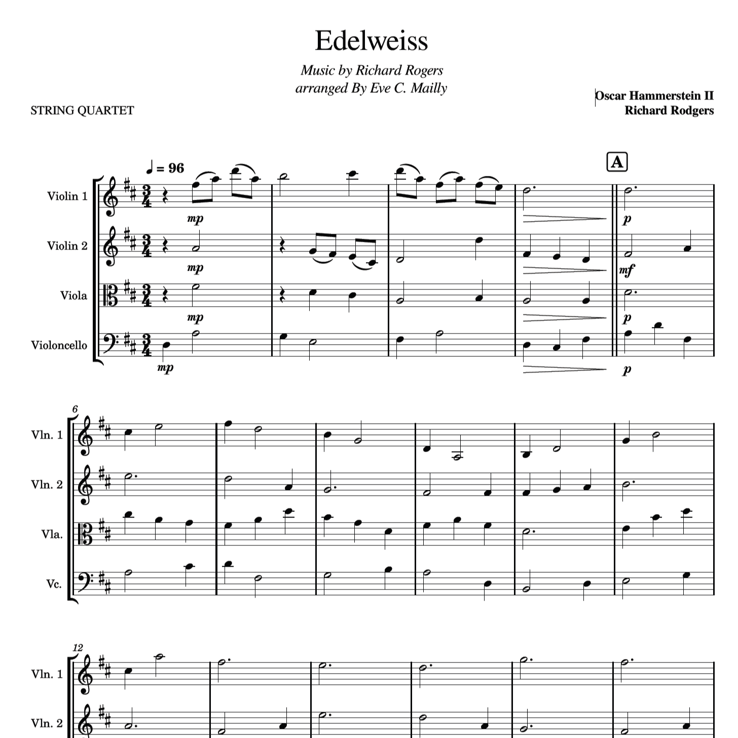 Edelweiss (arr. Eve C. Mailly - Zene Strings)