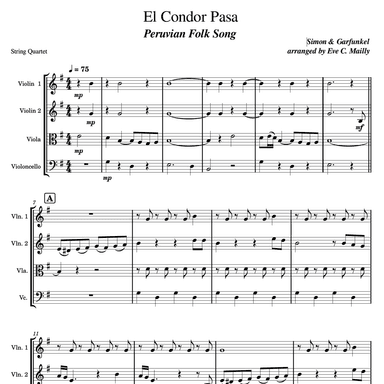 El Cóndor Pasa (arr. Eve C. Mailly - Zene Strings)