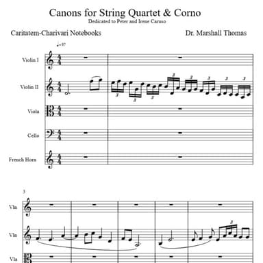 Canons for String Quartet & Corno