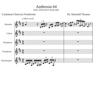 Ambrosia 64 for Percussion a Voce & Celesta