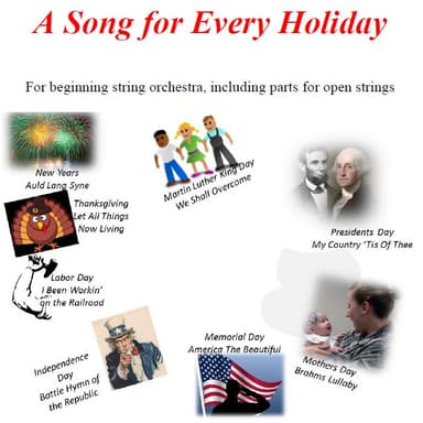 Open Strings Holidays: A Song for Every US Holiday for Beginning String Orchestra Parts (arr. Yoel Epstein)