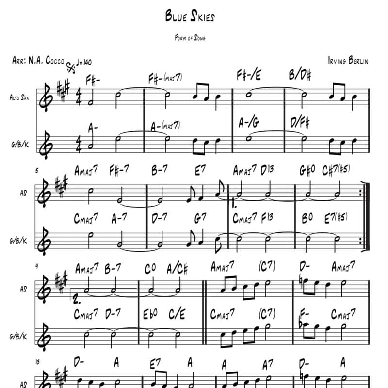Blue Skies (arr. Nicholas Cocco)