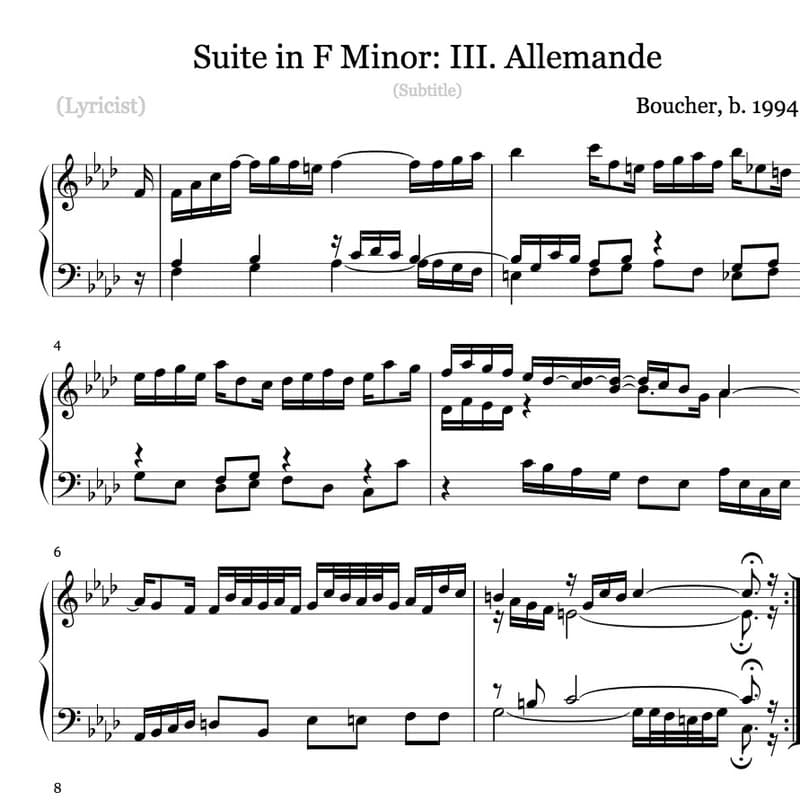 Suite in F Minor: III. Allemande