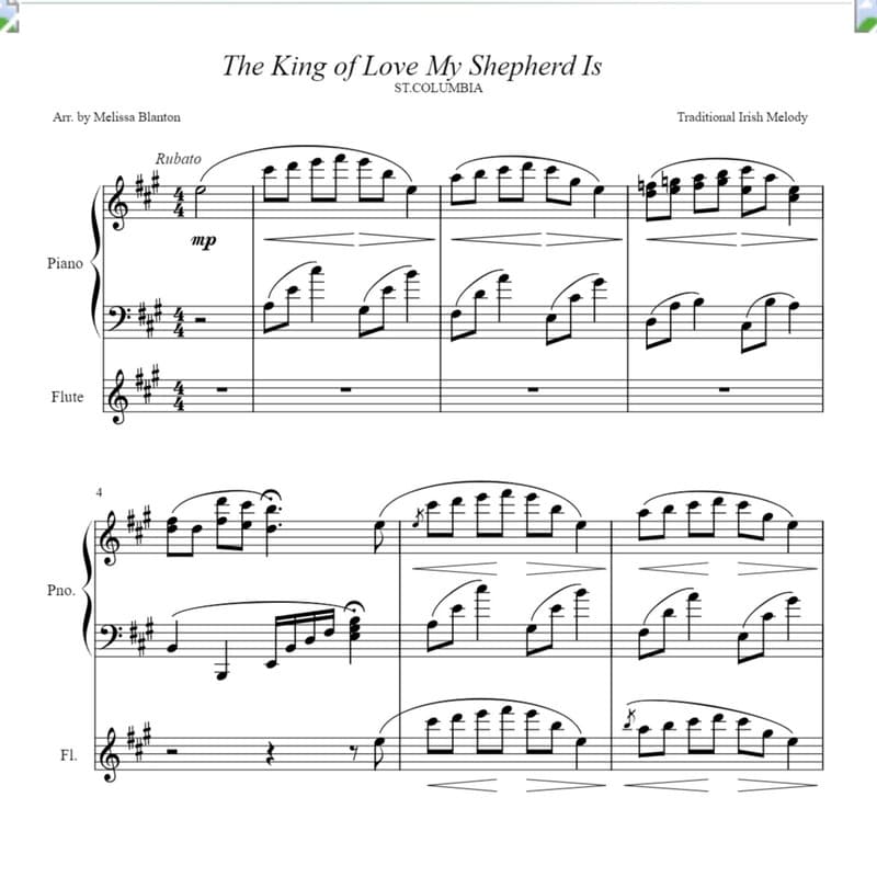The King Of Love My Shepherd Is (arr. Melissa Blanton)