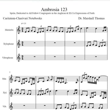 Ambrosia 123 for Percussion a Voce