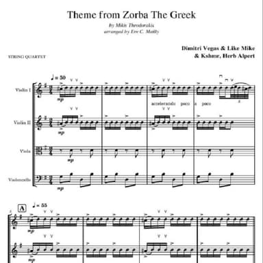 Theme From "zorba The Greek" (arr. Eve C. Mailly - Zene Strings)