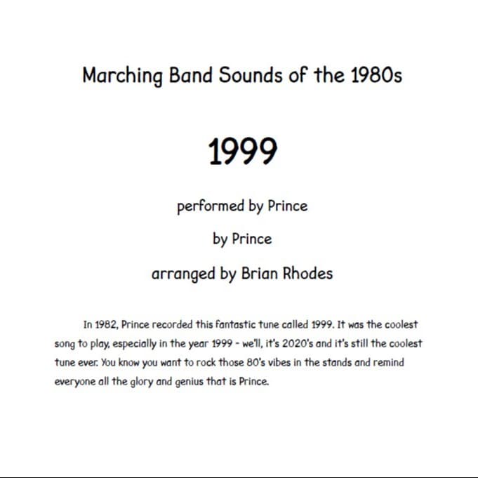 1999 (arr. Brian Rhodes)