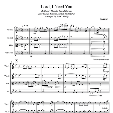 Lord, I Need You (arr. Eve C. Mailly - Zene Strings)