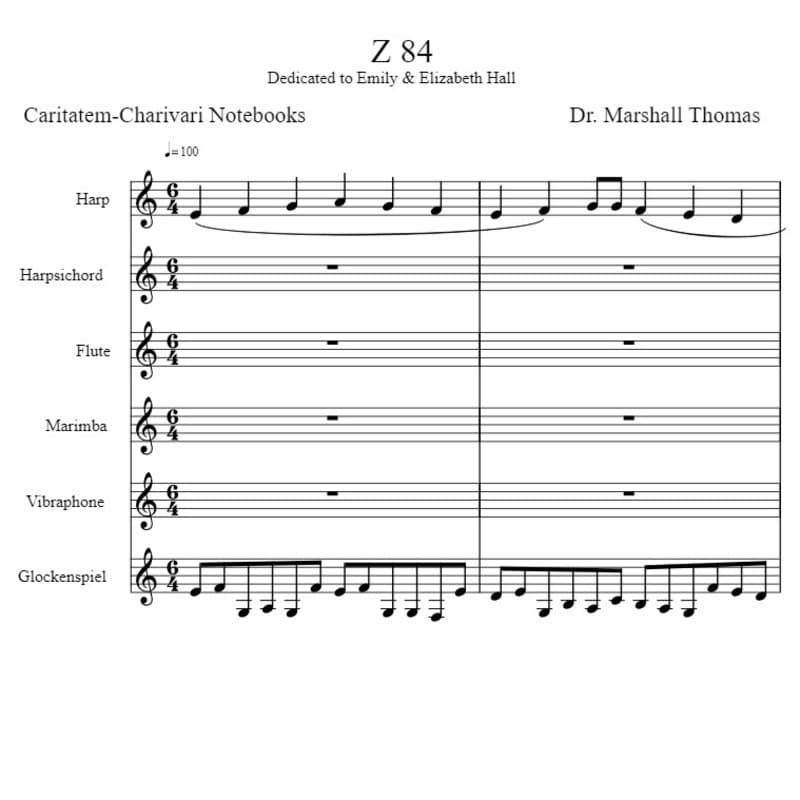 Z 84 for Harp, Harpsichord, Flute, Percussion...