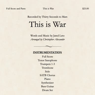 This Is War (arr. Christopher Alexander)