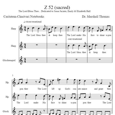 Z 52 (sacred) for Harps, Glockenspiel