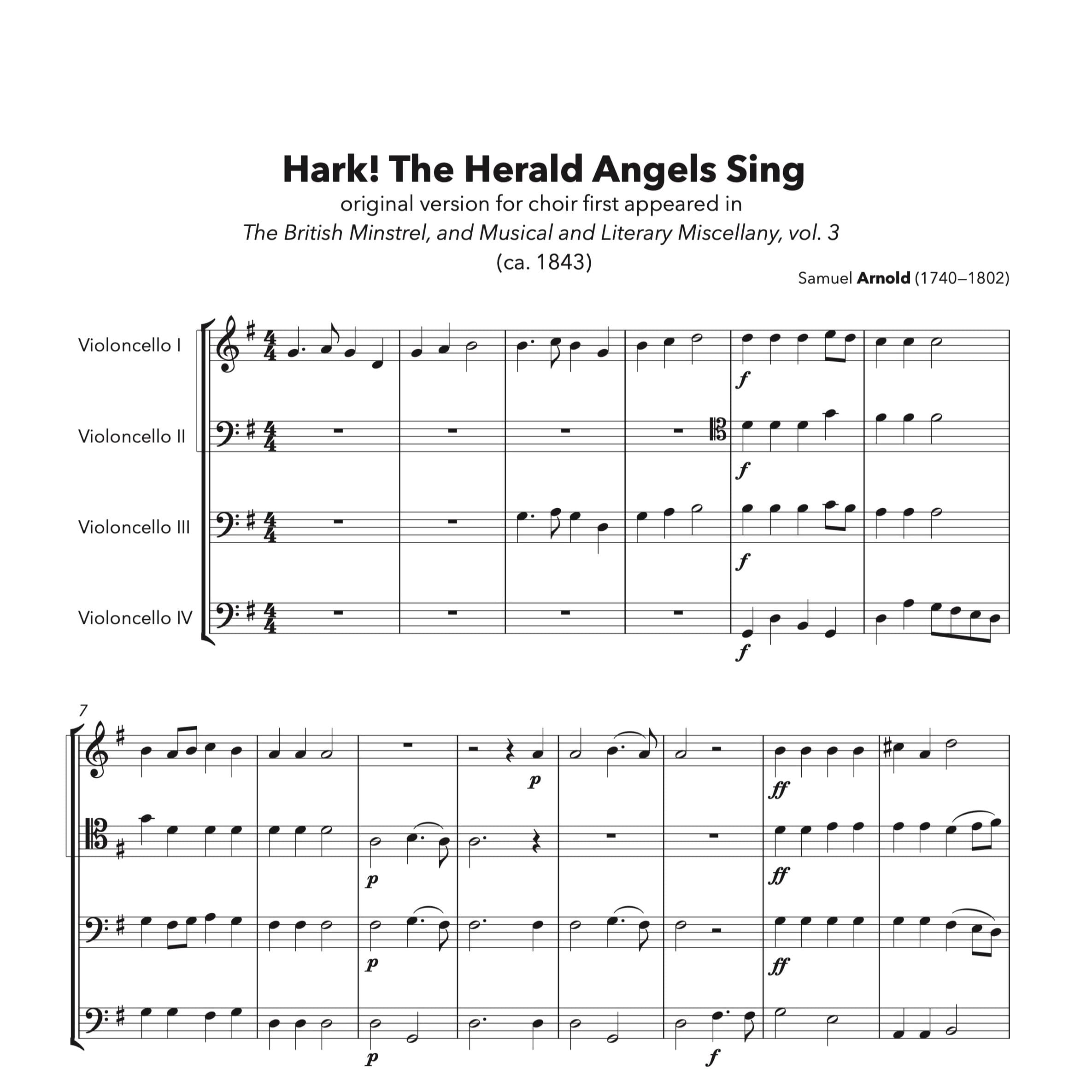 Hark! The Herald Angels Sing! for String Quartet (arr. Michele Galvagno)