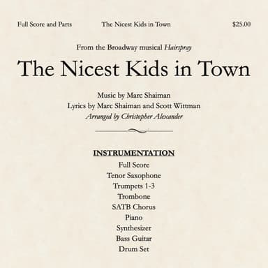 The Nicest Kids In Town (arr. Christopher Alexander)