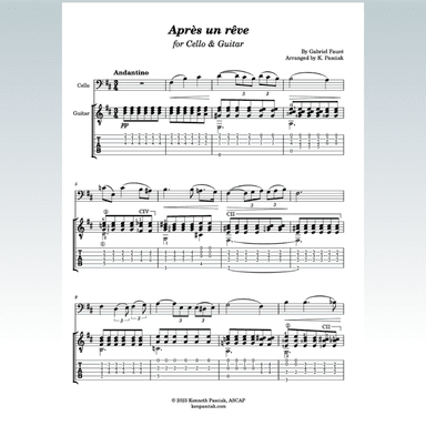 Après un rêve (for Cello & Guitar) (arr. Kenneth Pasciak)