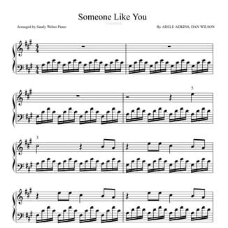 Someone Like You (arr. Sandy Welter Piano)